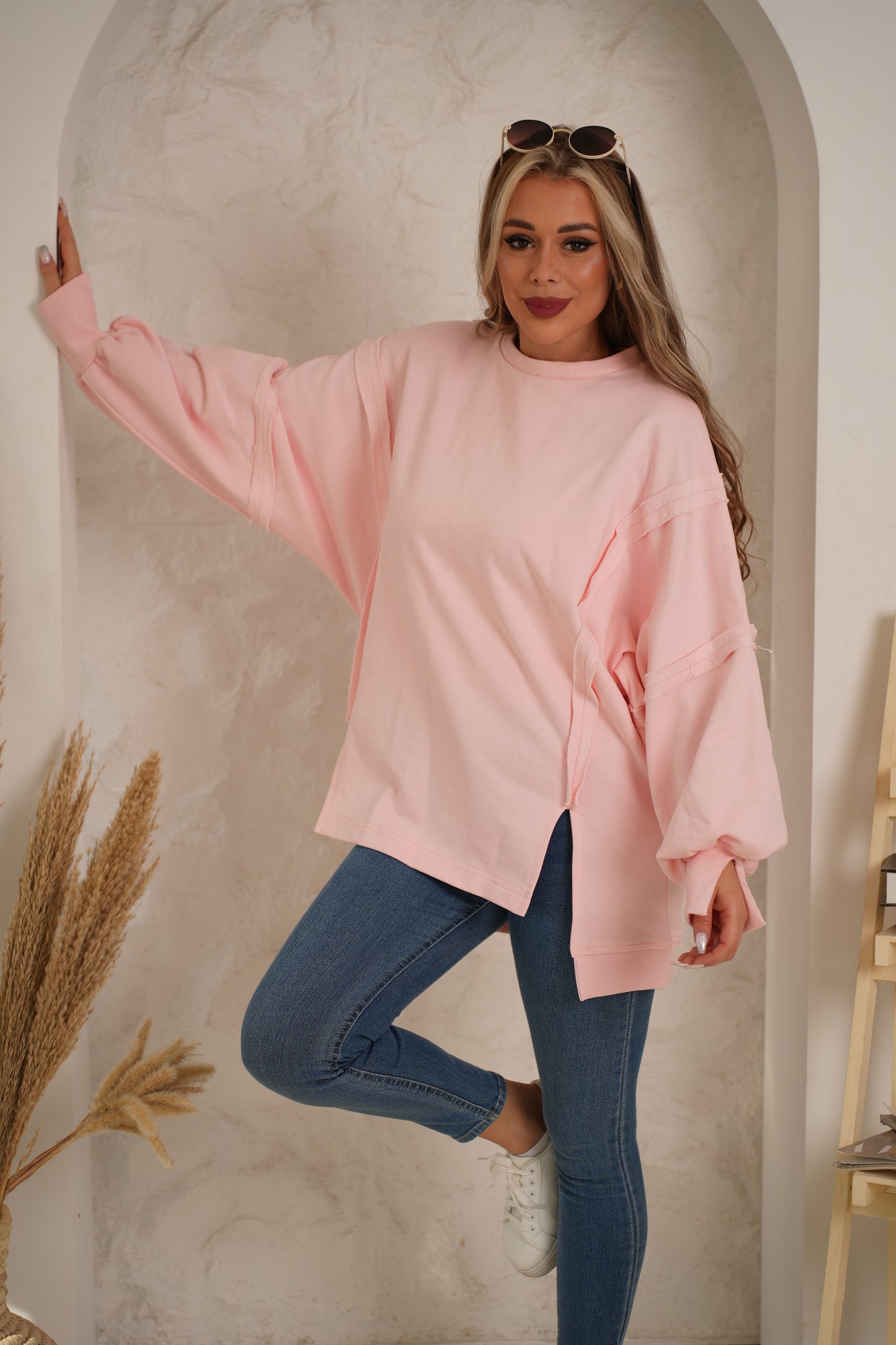 Pink Oversized Sweatshirt